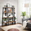 Rustic brown and black steel Metal Frame 4 Tier bookshelf - NuSea