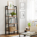 Rustic brown and black steel Metal Frame 4 Tier bookshelf - NuSea