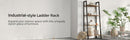 Rustic brown and black steel Metal Frame 4 Tier bookshelf - NuSea