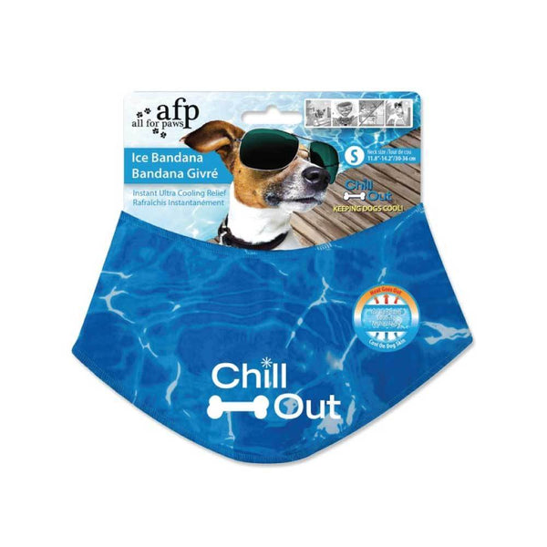 S - Dog Cooling Bandana Ice Neck Collar AFP Chill Out Pet Cool Scarf Cold Small - NuSea