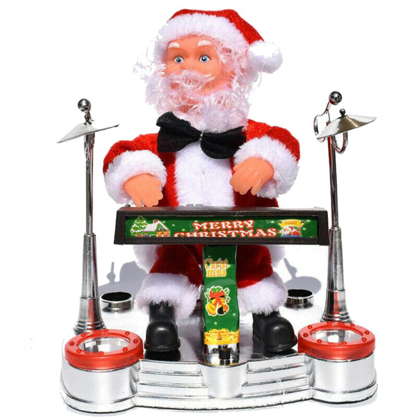 Santa Claus Playing Ornament Piano Doll Musical Electric Toy Xmas Christmas Gift - NuSea