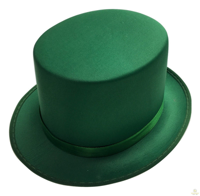 SATIN TOP HAT Costume Party Cap Fancy Dress Trilby Fedora One Size - Green - NuSea