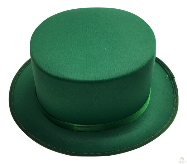 SATIN TOP HAT Costume Party Cap Fancy Dress Trilby Fedora One Size - Green - NuSea