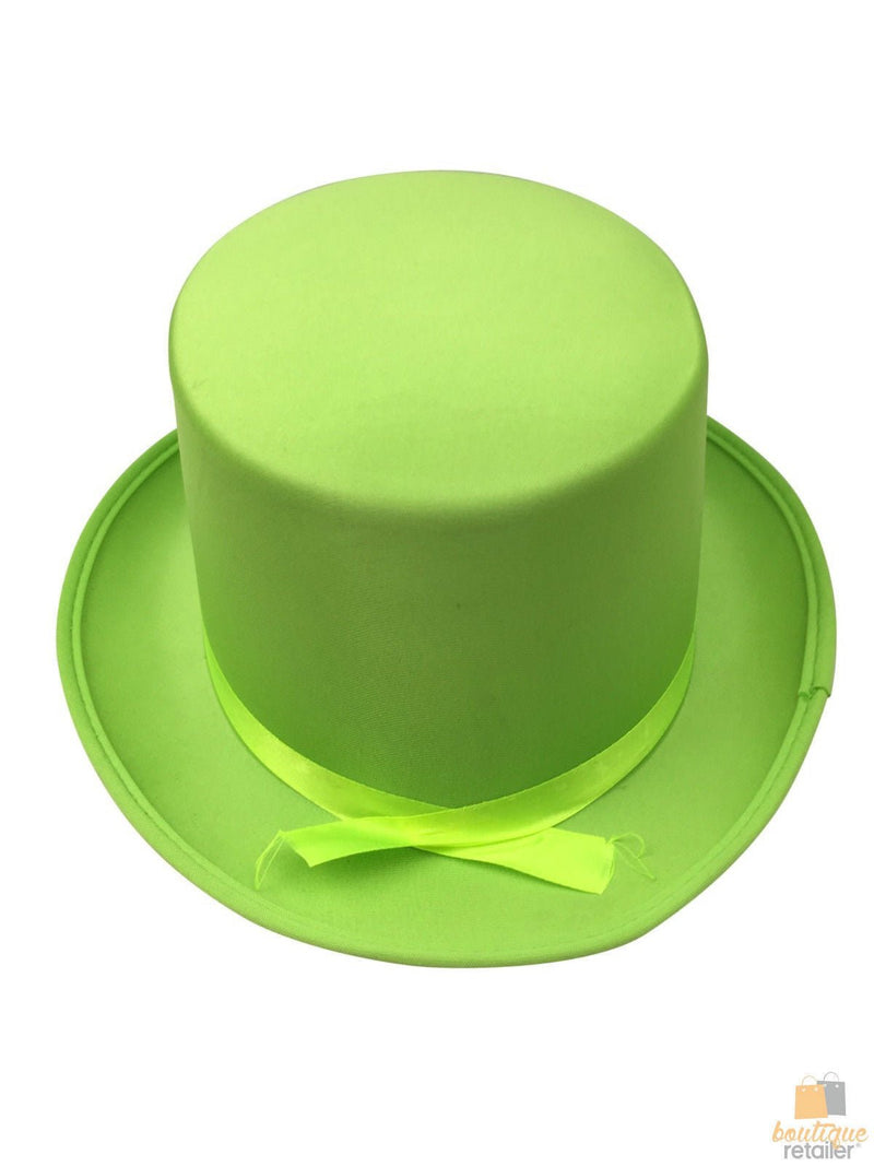 SATIN TOP HAT Costume Party Cap Fancy Dress Trilby Fedora One Size - Light Green - NuSea