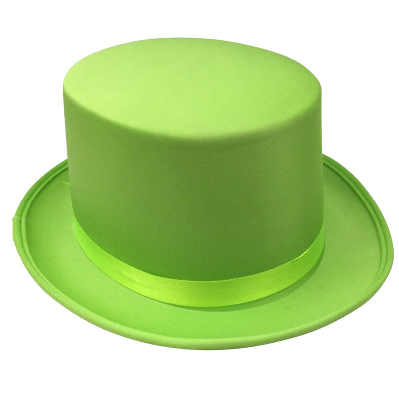 SATIN TOP HAT Costume Party Cap Fancy Dress Trilby Fedora One Size - Light Green - NuSea