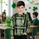 Kids’ Green Checkered Costume Shirt lifestyle image