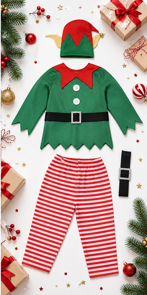 Kids’ Christmas Elf Boy Costume Set lifestyle image