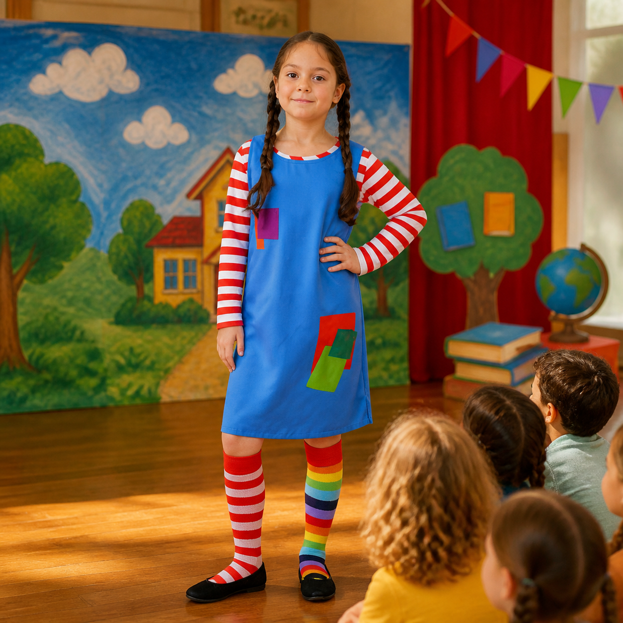 Kids’ Quirky Patchwork Girl Dress Costume lifestyle image