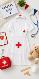 Kids’ Nurse Costume – Dress, Apron & Headpiece lifestyle image