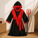 Kids’ Red & Black Hooded Devil Robe lifestyle image