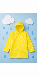 Kids’ Yellow Hooded Raincoat Costume lifestyle image