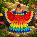 Kids’ Rainbow Parrot Costume – Dress, Wings & Headpiece lifestyle image