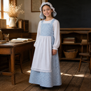 Kids’ Blue Pioneer Maid Costume – Dress, Apron & Bonnet lifestyle image