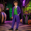 Kids’ Purple Clown Costume – Jacket Top & Pants lifestyle image