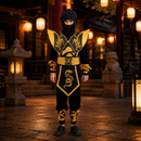 Kids’ Yellow Ninja Assassin Costume – Hooded Dragon Armour Set lifestyle image
