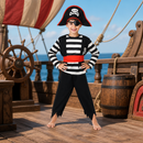 Kids’ Pirate Lad Costume – Hat, Eye Patch & Striped Set lifestyle image