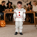 Kids’ Silver Spooky Clown Costume – Top & Pants lifestyle image