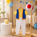 Kids’ Mushroom Boy Costume – Jumpsuit, Vest & Hat lifestyle image