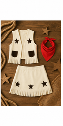Kids’ Cowgirl Costume – Vest, Skirt & Neck Scarf lifestyle image
