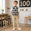 Kids’ Argyle Grandpa Vest Costume – Top & Pants lifestyle image