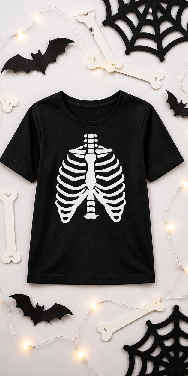 Kids’ Black Skeleton Print Costume Top lifestyle image