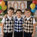 Kids’ Plaid Sweater Vest – Three Colour Options lifestyle image