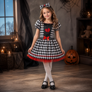 Kids’ Voodoo Doll Costume – Harlequin Dress & Headband lifestyle image