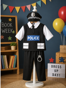 Kids’ Police Officer Costume – Hat, Vest Top & Handcuffs lifestyle image