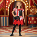 Kids’ Red & Black Jester Girl Dress Costume lifestyle image