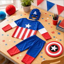 Kids’ American Hero Costume – Mask, Top, Pants & Shield lifestyle image