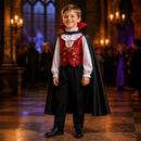 Kids’ Vampire Boy Costume – Cloak, Vest Top & Pendant lifestyle image