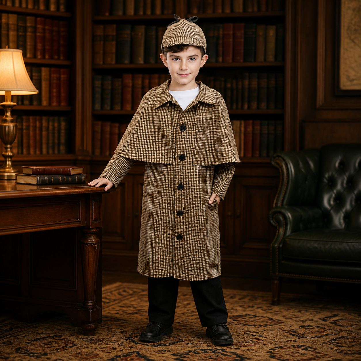 Kids’ Classic Detective Costume – Hat & Jacket lifestyle image
