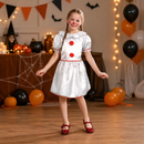 Kids’ Silver Spooky Clown Dress Costume lifestyle image