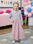 Kids’ Floral Grandma Dress Costume – Grey Jacket Look lifestyle image
