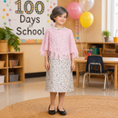 Kids’ Floral Grandma Costume – Dress & Pink Shawl lifestyle image
