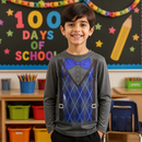 Kids’ Grandpa Costume Shirt – Grey Printed Cardigan Look lifestyle image