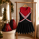 Kids’ Zombie Cheerleader Costume – Dress & Pom Poms lifestyle image