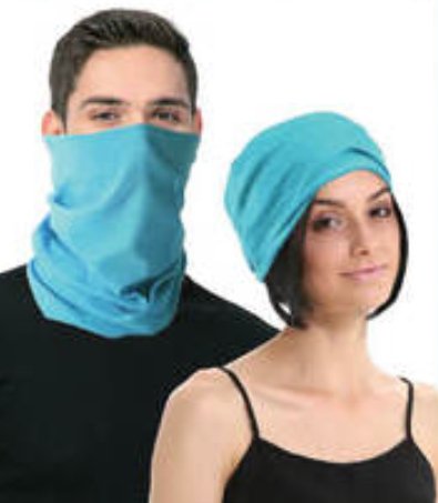 Seamless Tube Bandana Head Scarf Face Cover Mask Gaiter Ski Snow - Plain Colours - Light Blue - NuSea