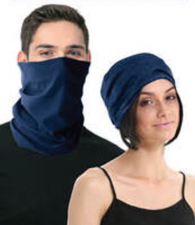 Seamless Tube Bandana Head Scarf Face Cover Mask Gaiter Ski Snow - Plain Colours - Navy - NuSea