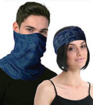 Seamless Tube Bandana Head Scarf Face Cover Mask Pattern Mask Neck Gaiter - Navy - NuSea