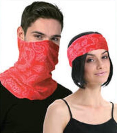 Seamless Tube Bandana Head Scarf Face Cover Mask Pattern Mask Neck Gaiter - Red - NuSea