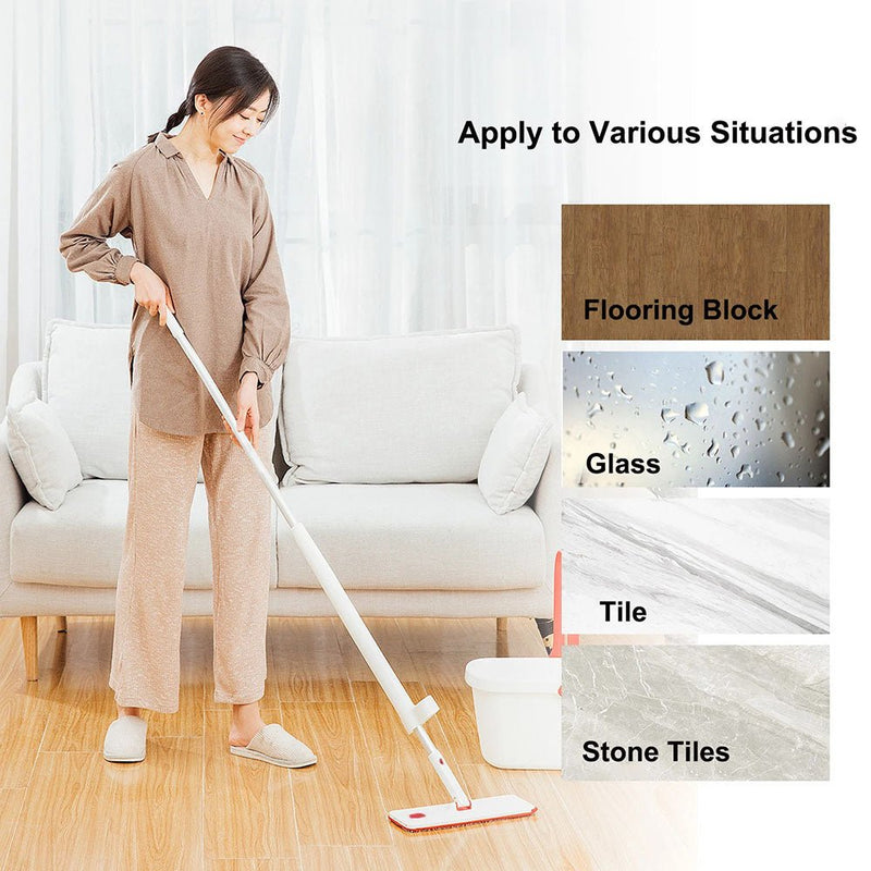 Self Wringing Microfiber Spray Flat Mop For Kitchen Wood Ceramic Tiles Floor Cleaning - NuSea