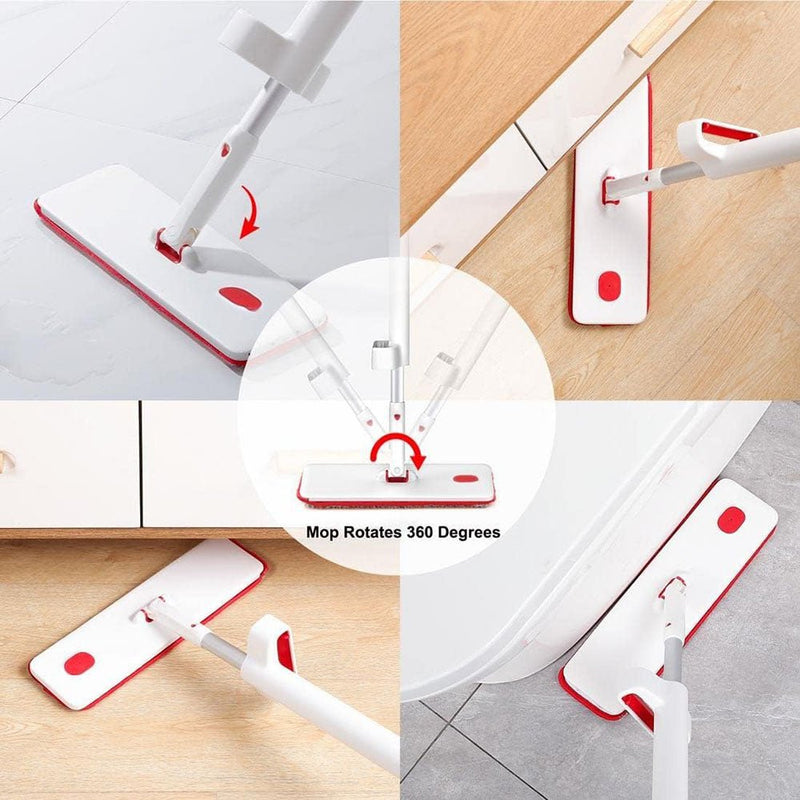 Self Wringing Microfiber Spray Flat Mop For Kitchen Wood Ceramic Tiles Floor Cleaning - NuSea