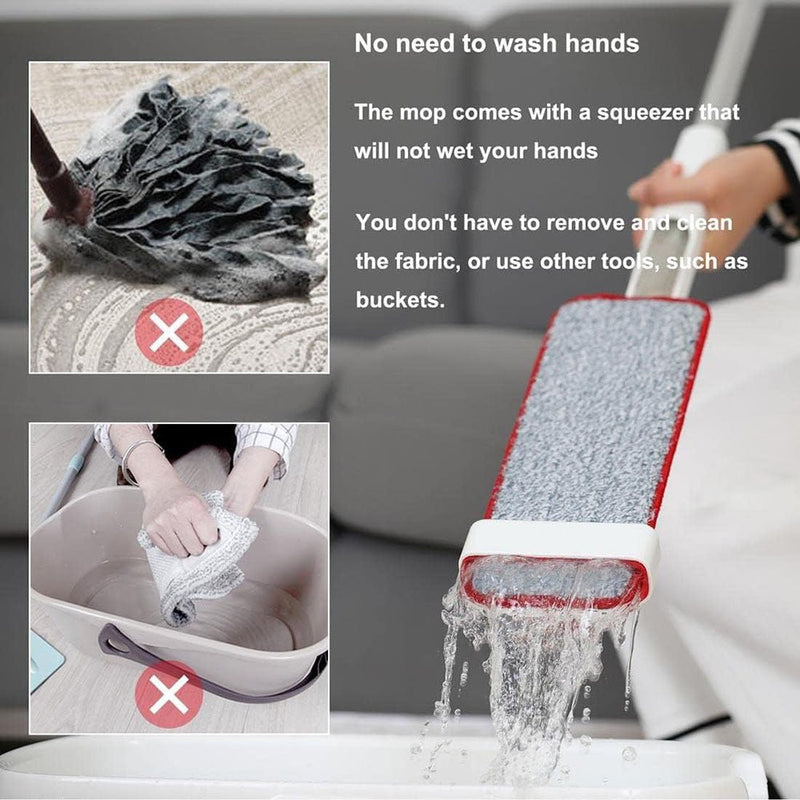 Self Wringing Microfiber Spray Flat Mop For Kitchen Wood Ceramic Tiles Floor Cleaning - NuSea