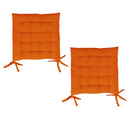 Set of 2 Chair Pads with Ties 40 x 40 cm Orange - NuSea