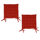 Set of 2 Chair Pads with Ties 40 x 40 cm Red - NuSea