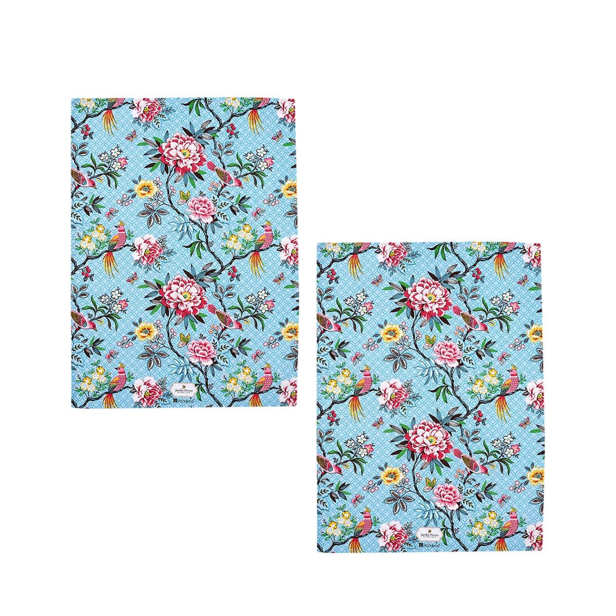 Set of 2 Jardin Peony Cotton Kitchen Tea Towels 50 x 70 cm - NuSea