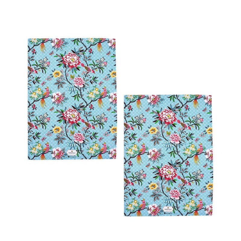 Set of 2 Jardin Peony Cotton Kitchen Tea Towels 50 x 70 cm - NuSea