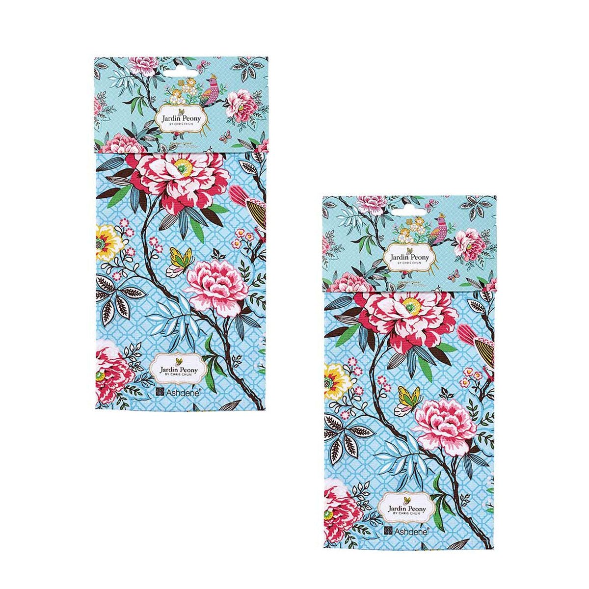Set of 2 Jardin Peony Cotton Kitchen Tea Towels 50 x 70 cm - NuSea