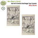 Set of 2 May Gibbs Mrs Bear's Party Cotton Heritage Tea Towels 50 x 70 cm - NuSea